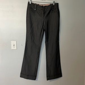 Dark gray, striped slacks